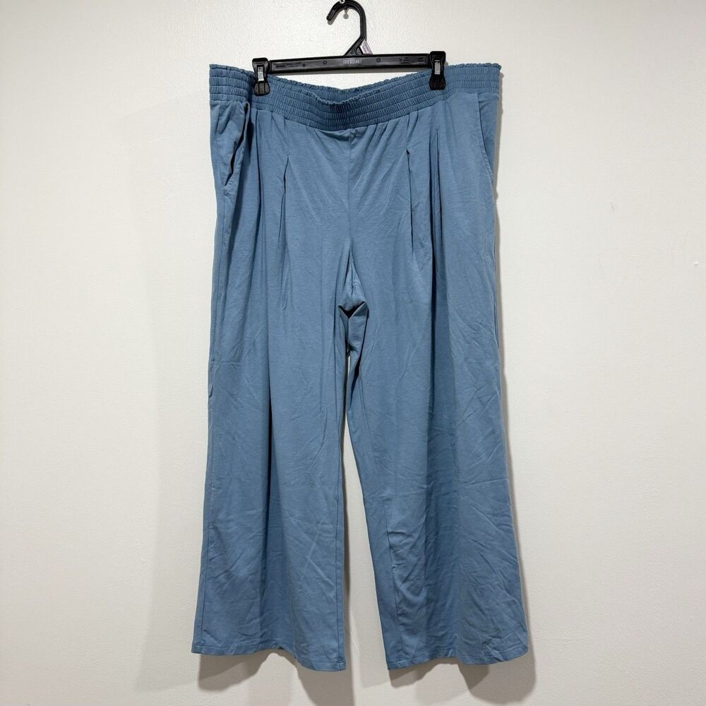Anybody Petite Cozy Knit Dusty Blue Wide Leg Pants Women Size 1XP
